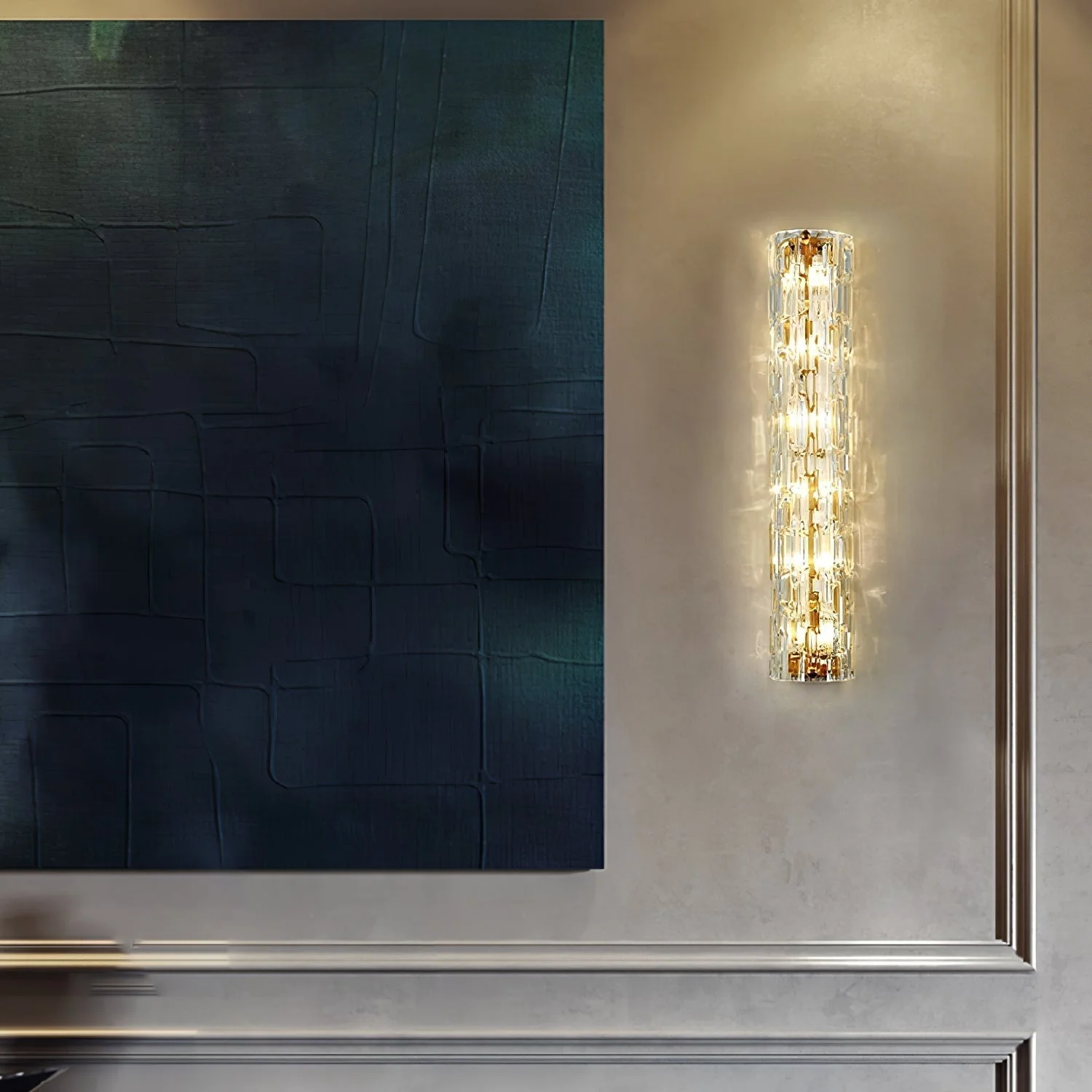 Lumix Brass Glass Glam Wall Lamp - Image 6