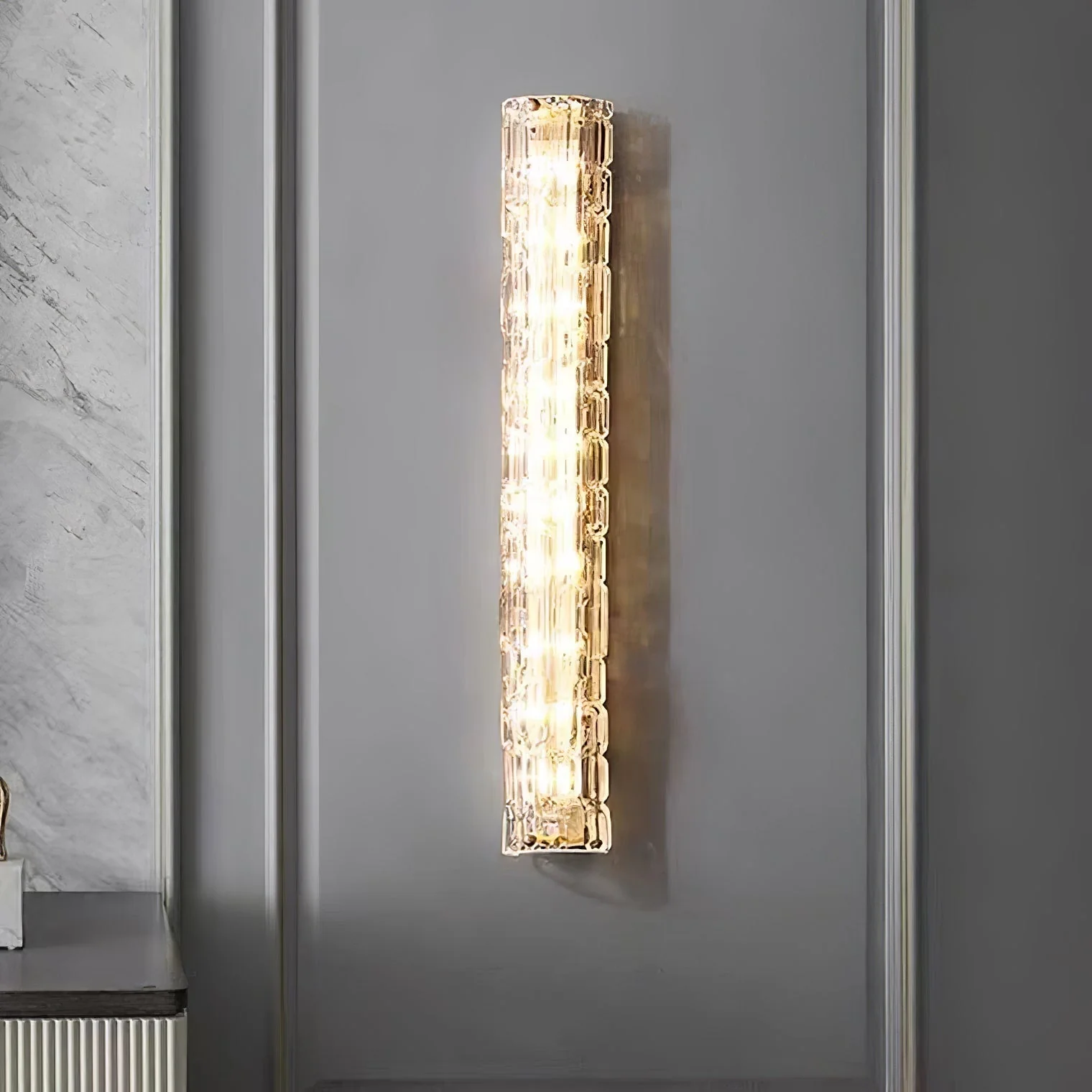 Lumix Brass Glass Glam Wall Lamp - Image 8