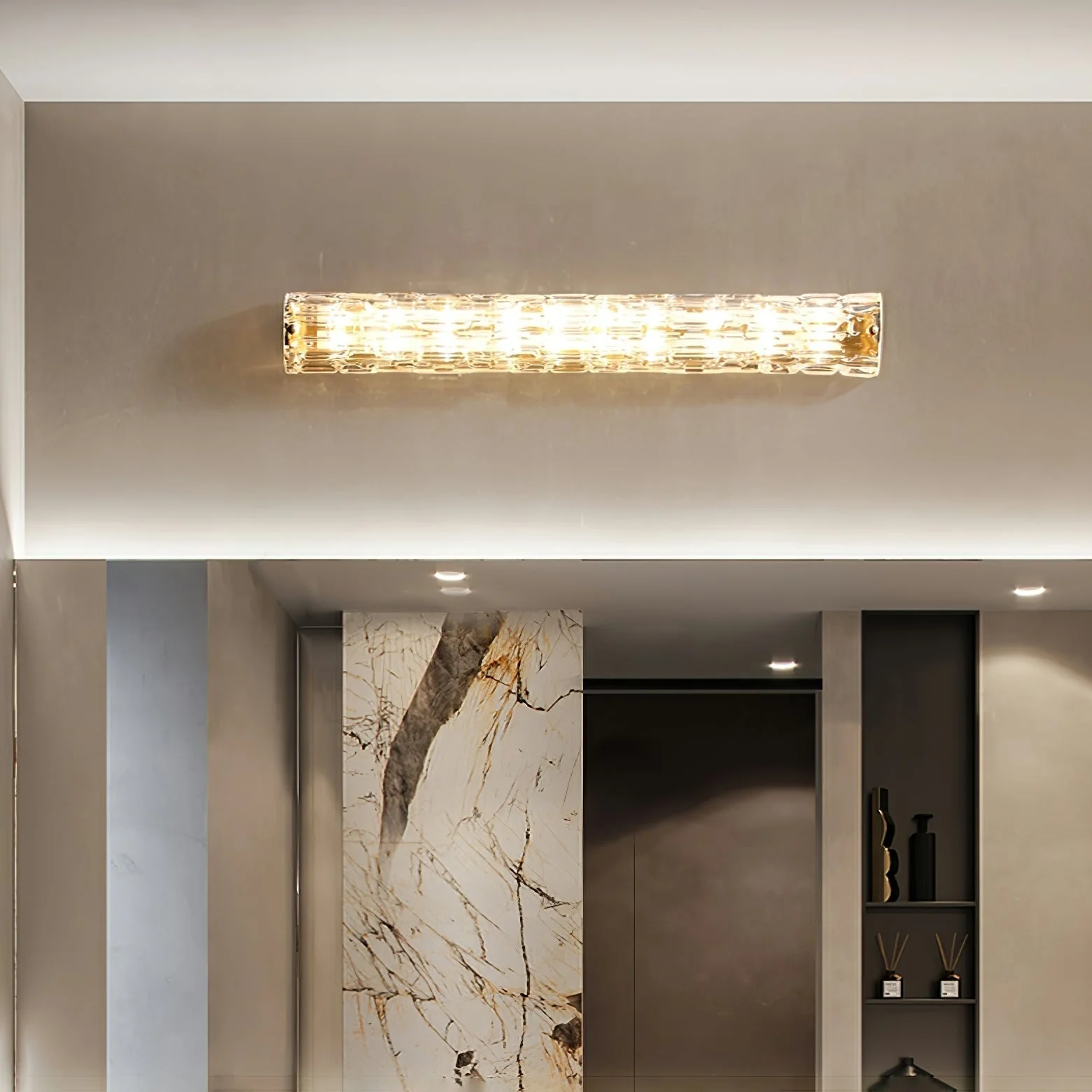 Lumix Brass Glass Glam Wall Lamp - Image 9