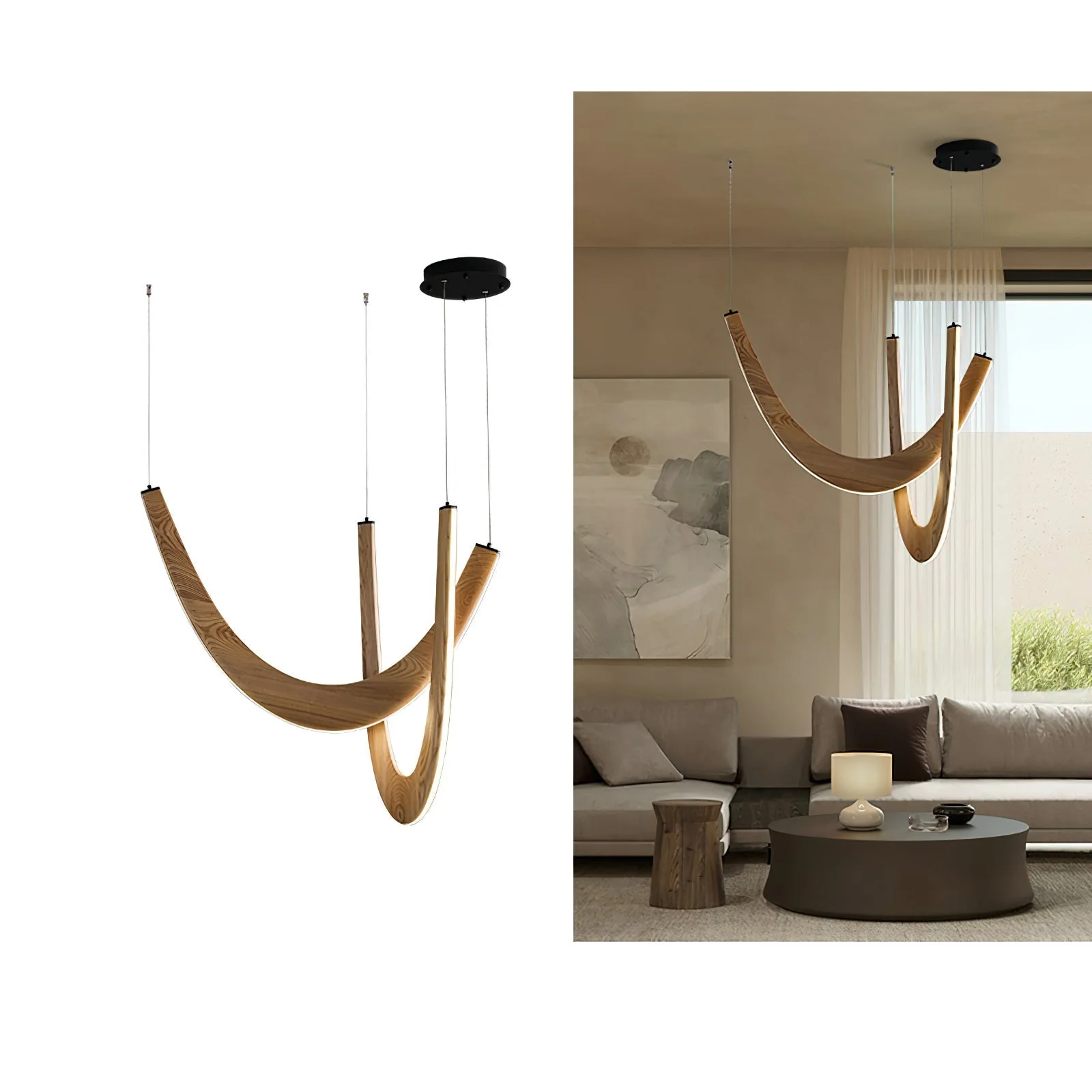 Lumora Wooden Pendant Lamp - Image 8