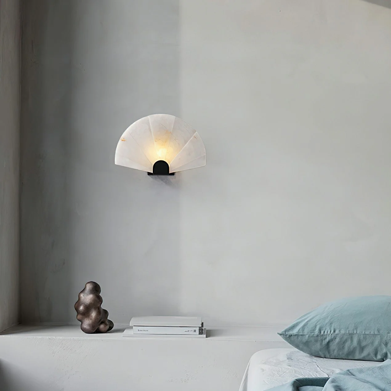 Luna Fan Oriental Alabaster Wall Light - Image 11