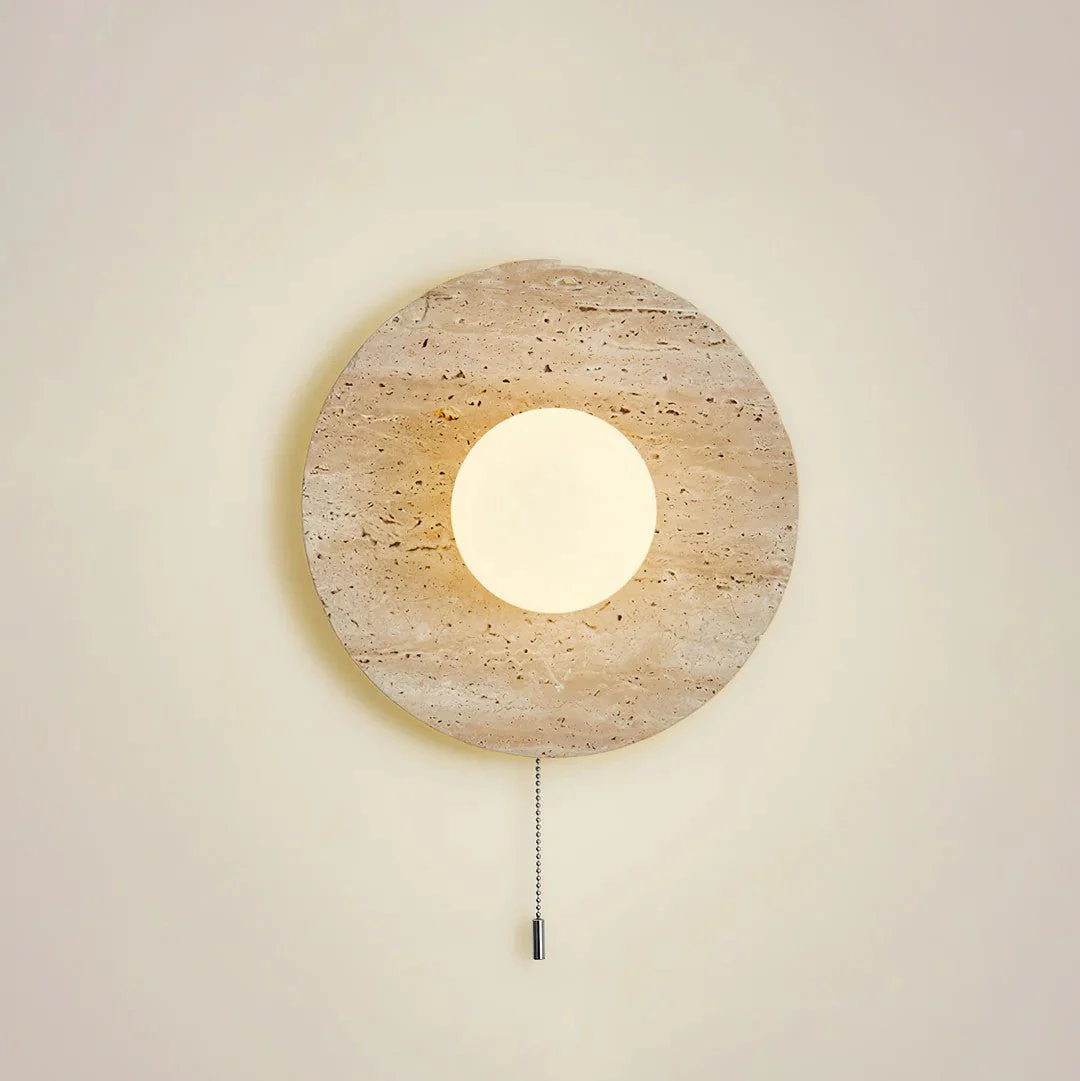 Lunar Minimalist Travertine Halo Ring Wall Light - Image 22