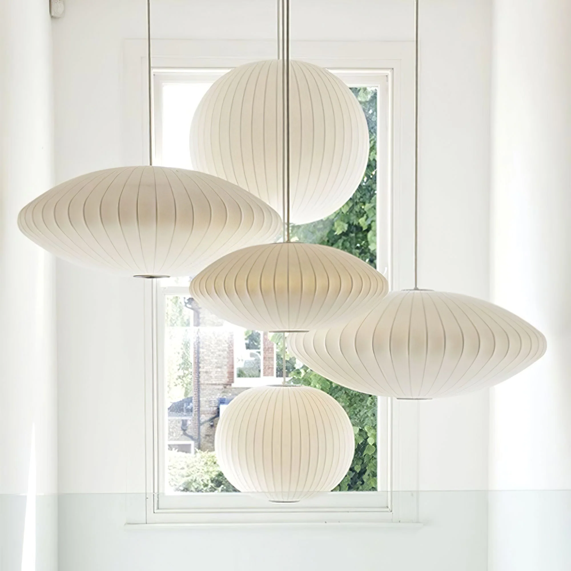 Lunar Modern Silk Pendant Lamp - Image 21