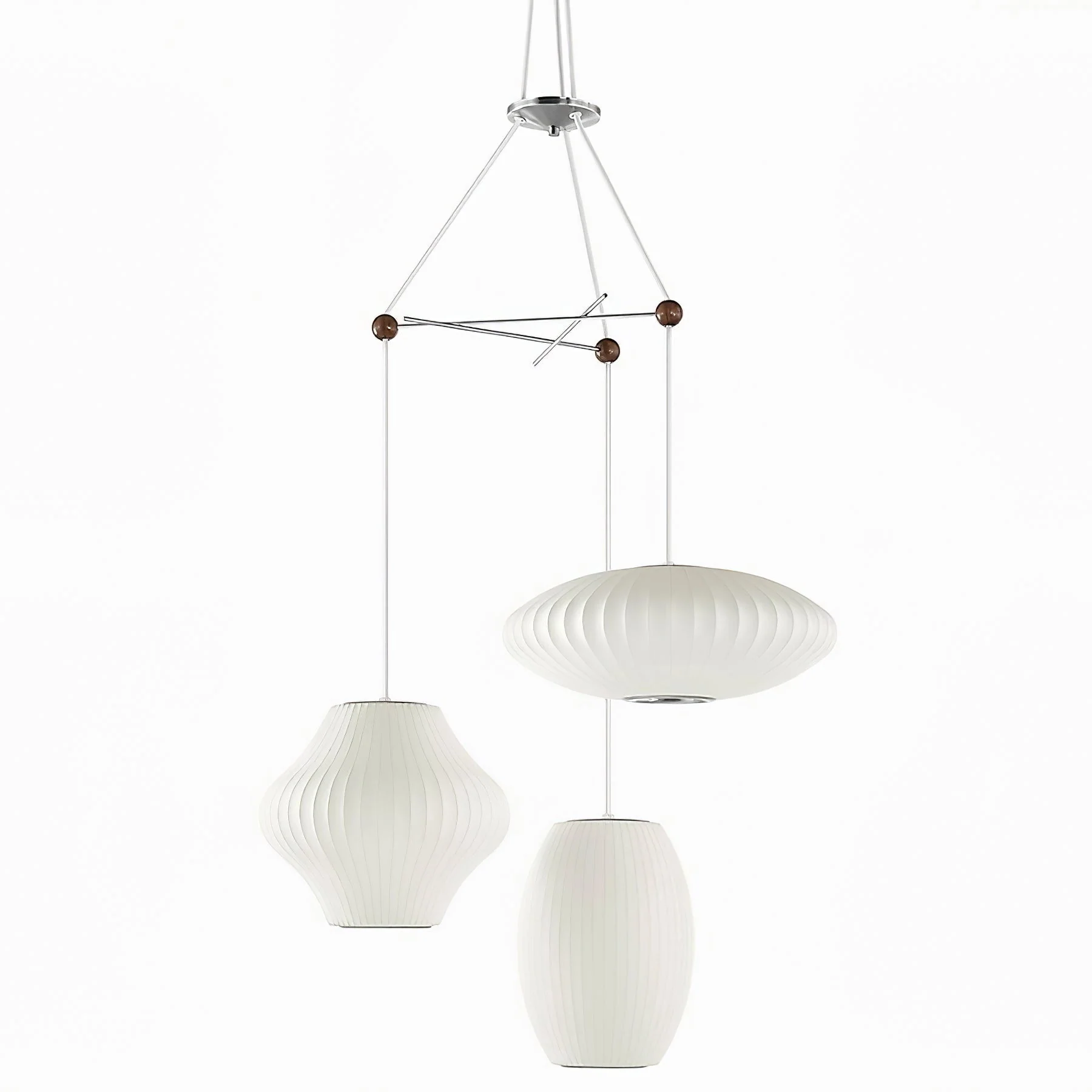 Lunar Modern Silk Pendant Lamp - Image 27