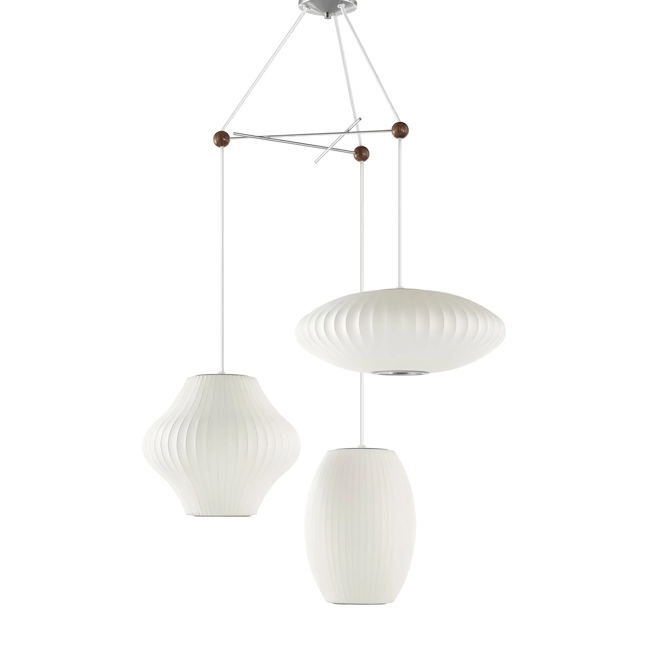 Lunar Modern Silk Pendant Lamp - Image 28