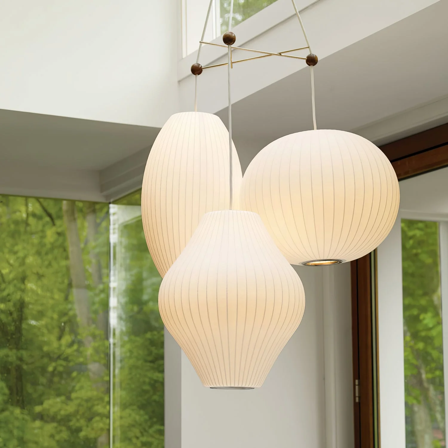 Lunar Modern Silk Pendant Lamp - Image 4