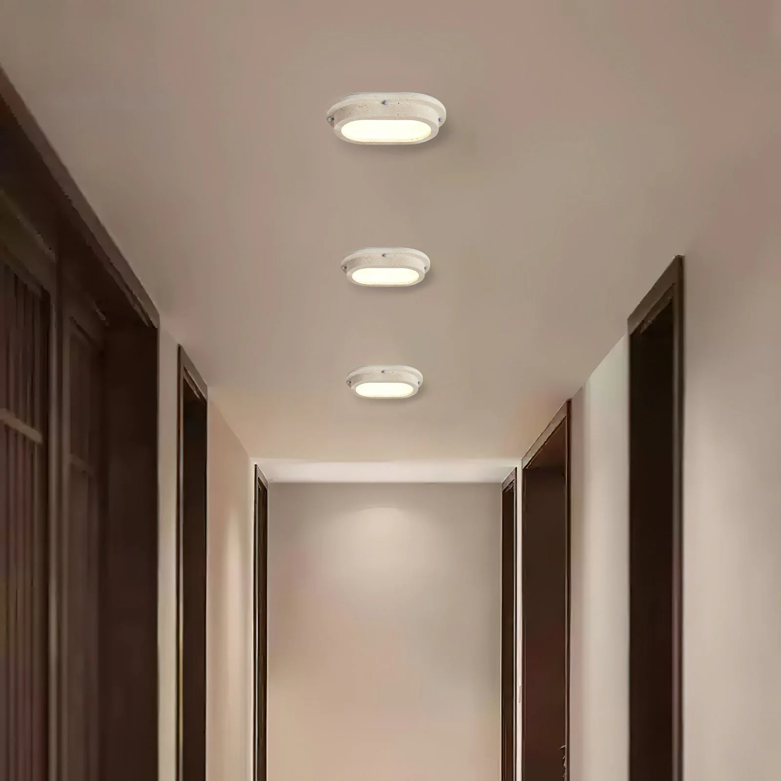 Lunaro Wabi-Sabi Travertine Ceiling Light - Image 4