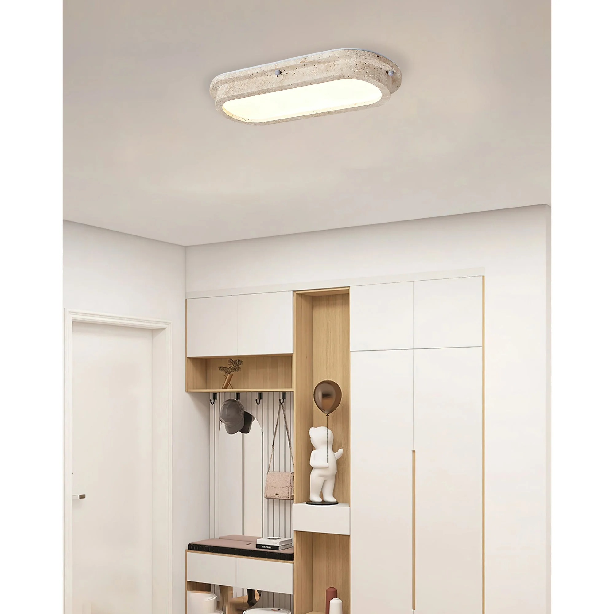Lunaro Wabi-Sabi Travertine Ceiling Light - Image 6