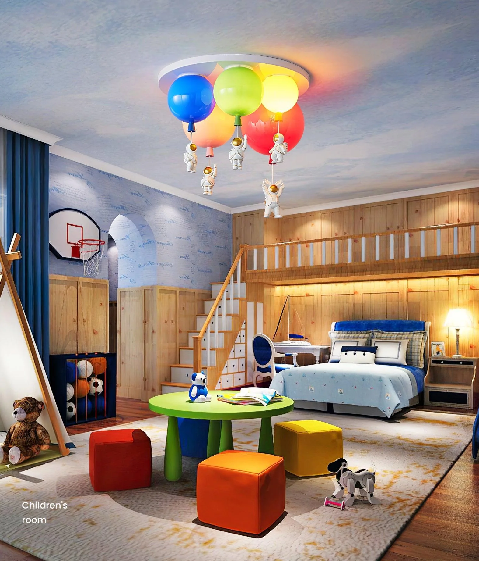 Lustra Ceiling Lamp Astronaut Glossy Balloon for Kid's Room - Image 11