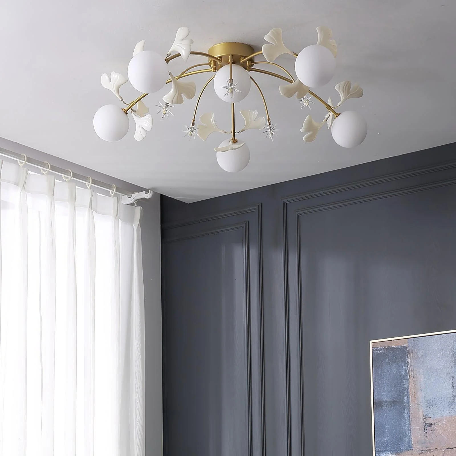 Lustra Ceiling Lamp Ginkgo Glass for Living Room - Image 2