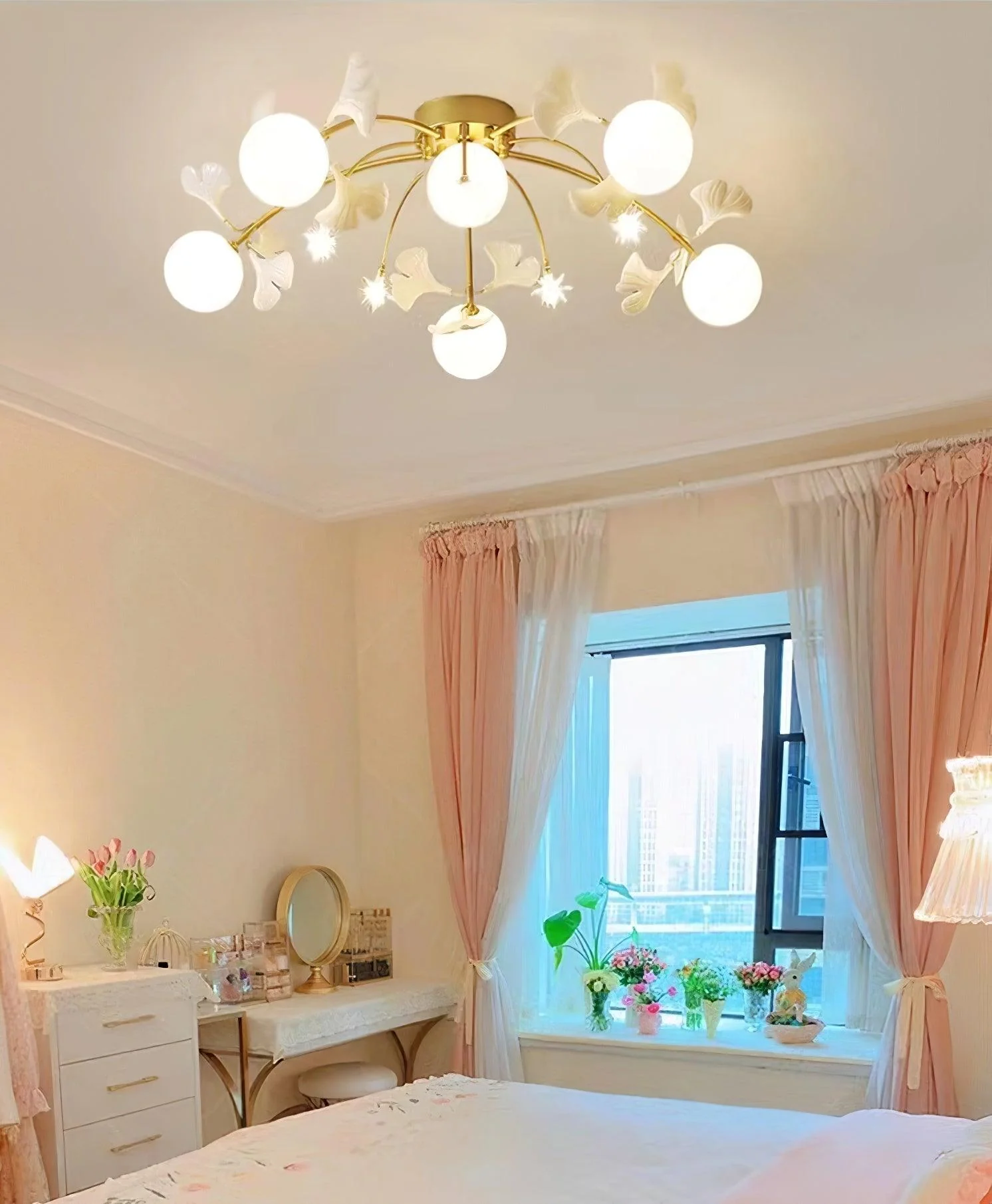 Lustra Ceiling Lamp Ginkgo Glass for Living Room - Image 5