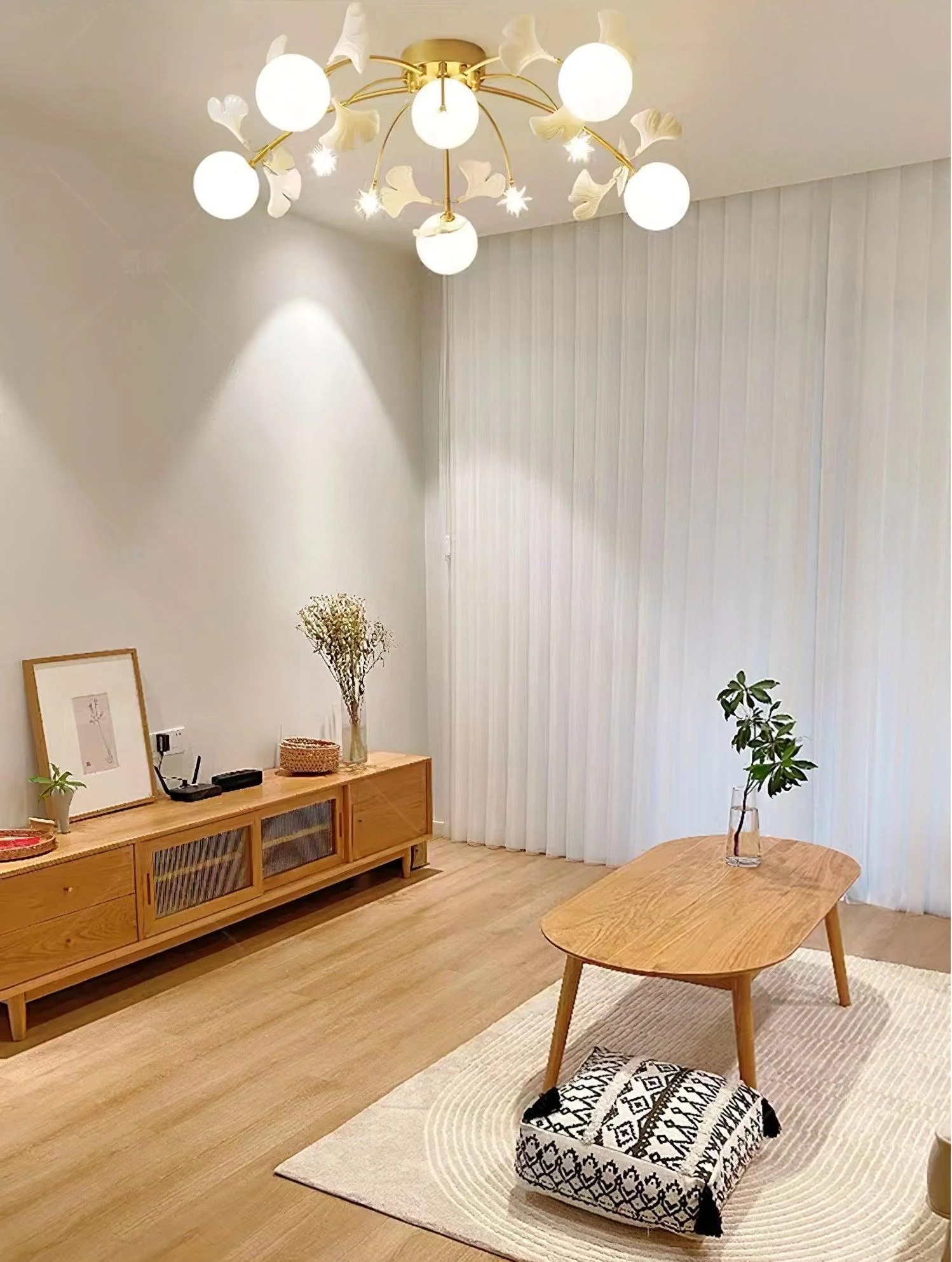 Lustra Ceiling Lamp Ginkgo Glass for Living Room - Image 7