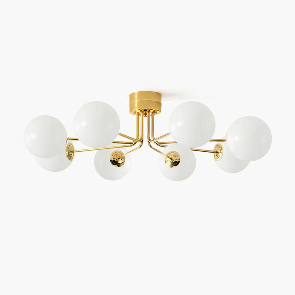 Lustra Ceiling Lamp Gold White Globe