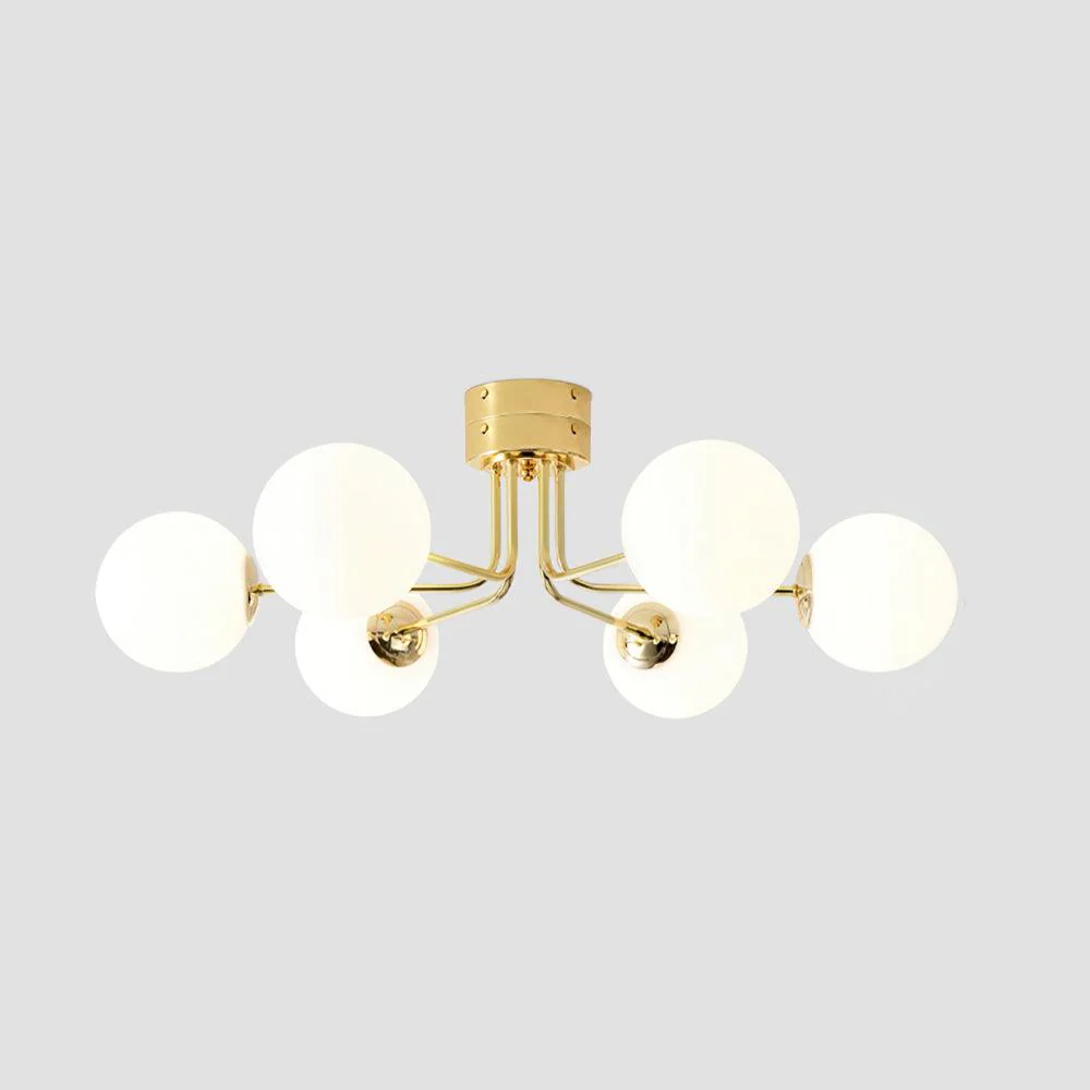 Lustra Ceiling Lamp Gold White Globe - Image 17