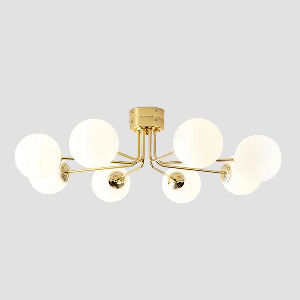 Lustra Ceiling Lamp Gold White Globe - Image 2