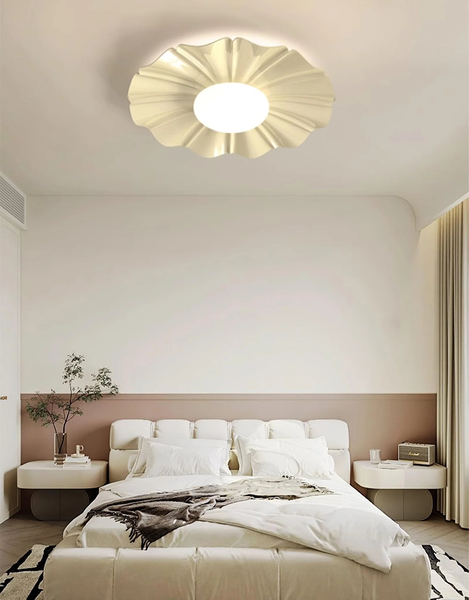 Lustra Ceiling Light Gold LED Scalloped for Bedroom - Image 15