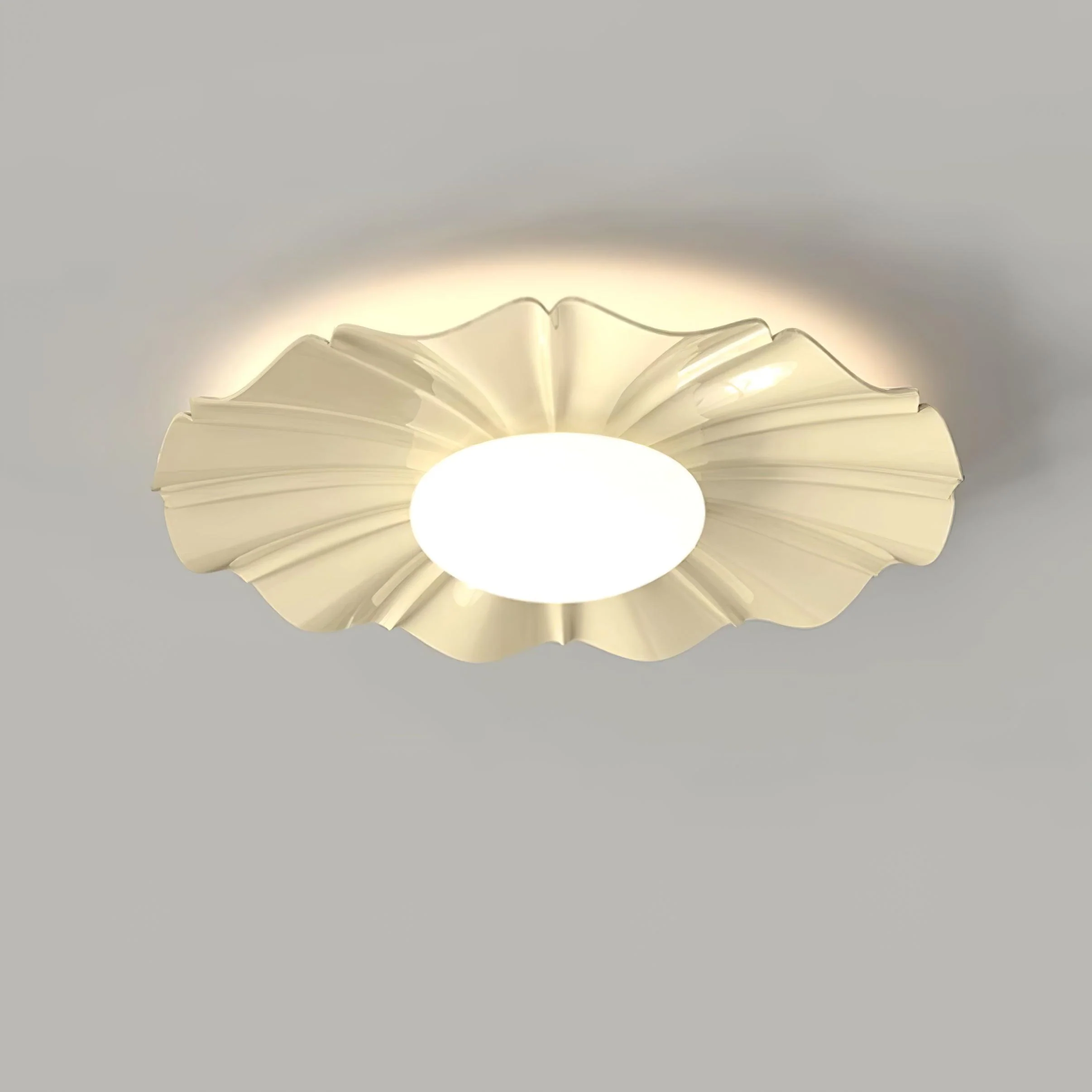 Lustra Ceiling Light Gold LED Scalloped for Bedroom - Image 2