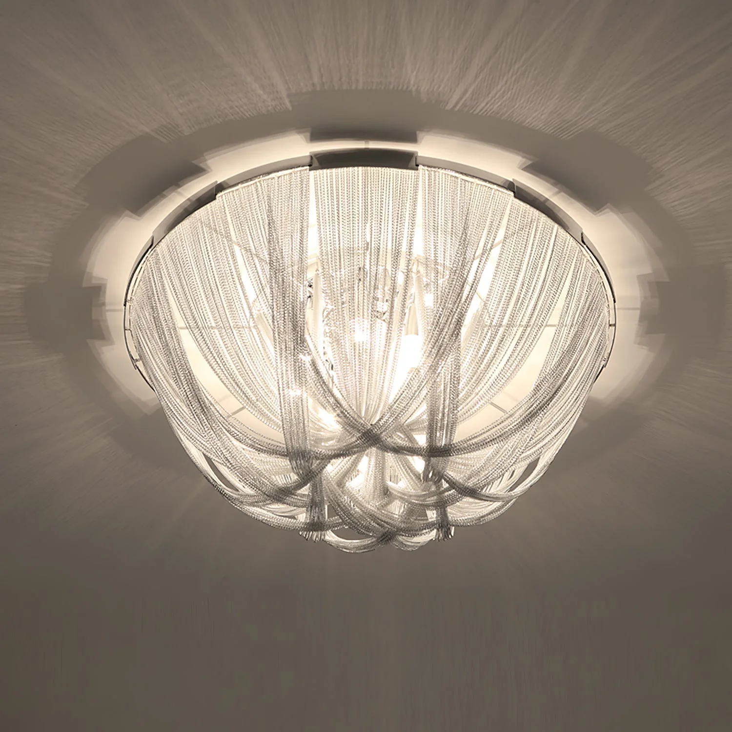 Lustra Ceiling Light Tassel Aluminum Chain Nickel Frame - Image 26