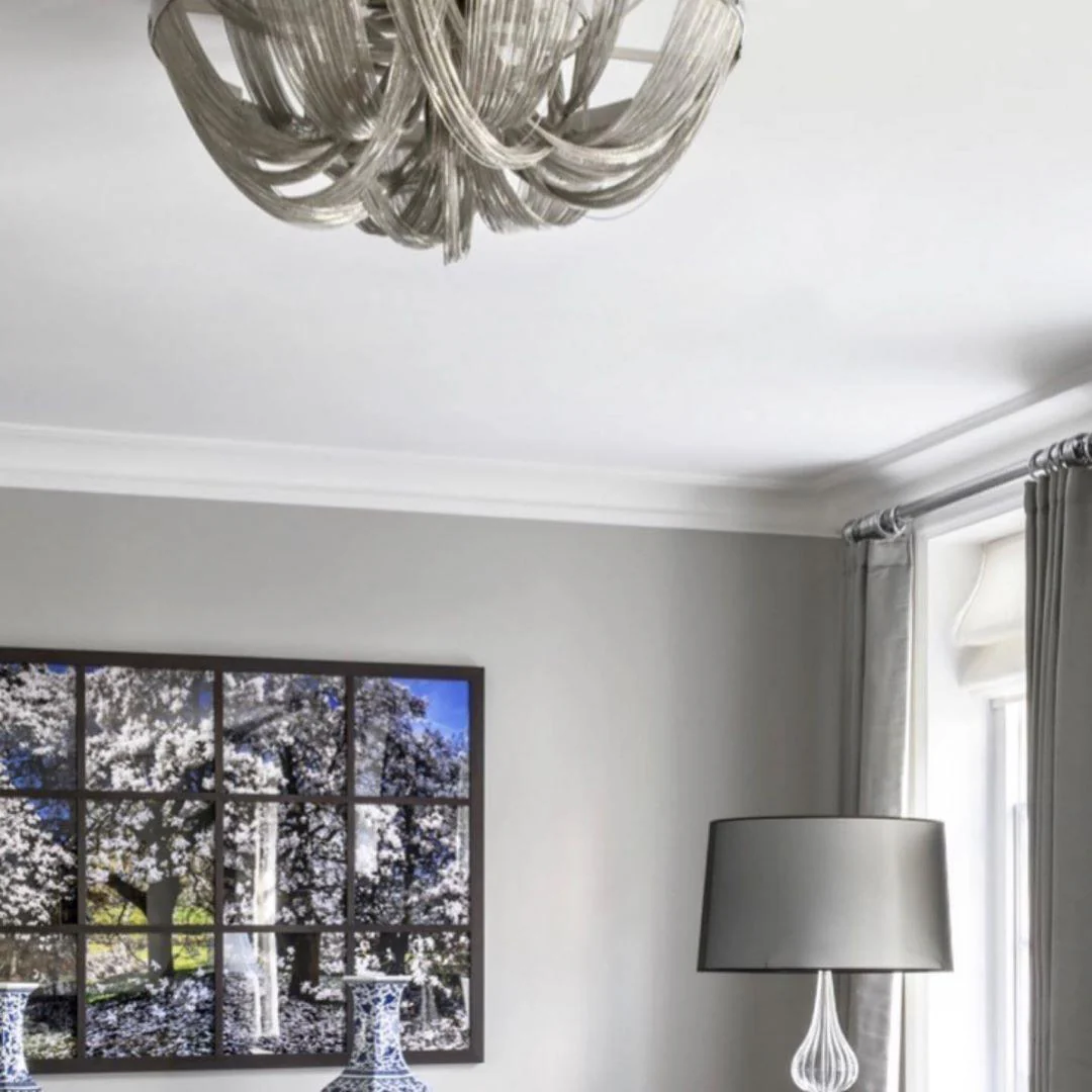 Lustra Ceiling Light Tassel Aluminum Chain Nickel Frame - Image 3