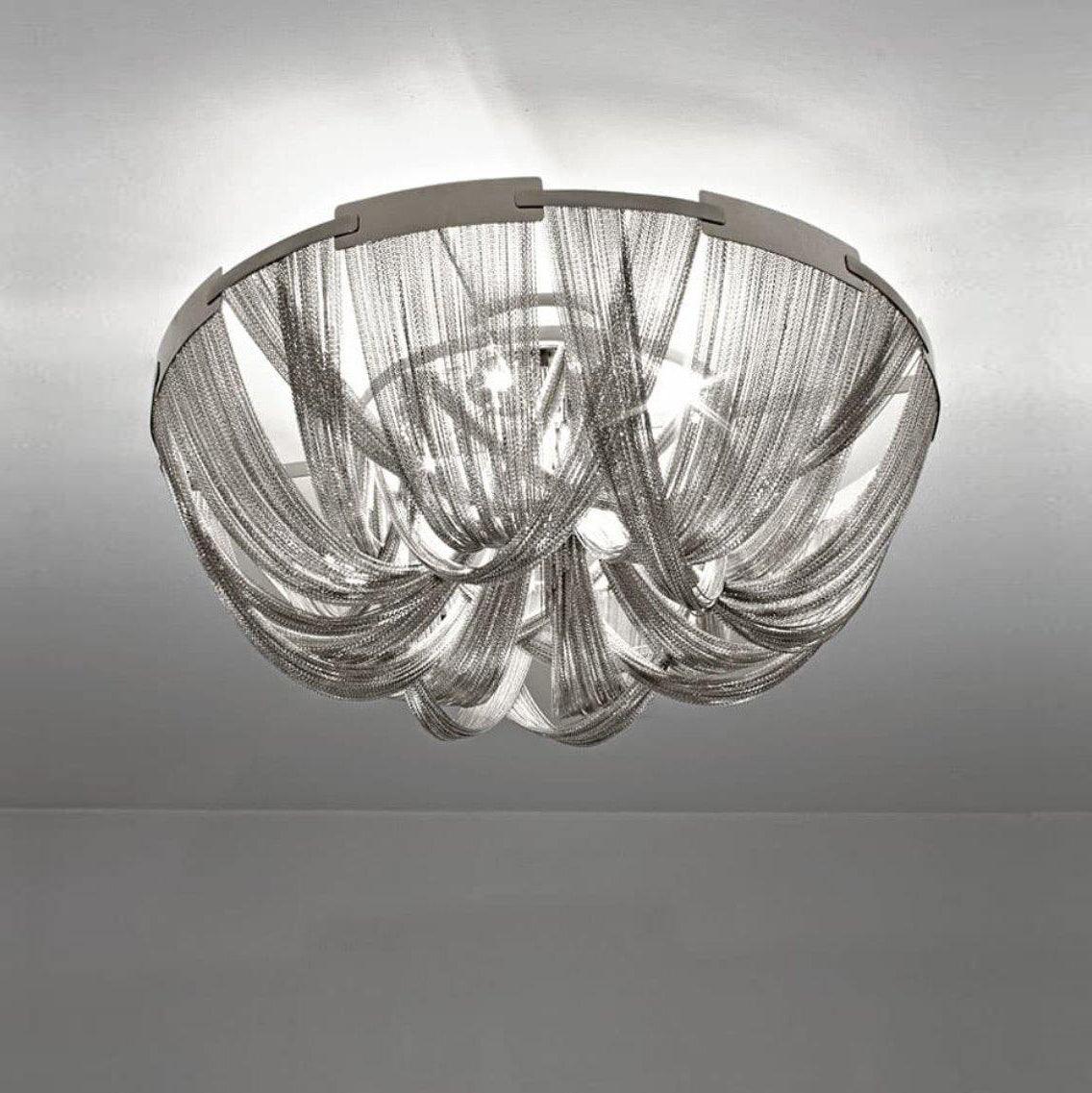 Lustra Ceiling Light Tassel Aluminum Chain Nickel Frame - Image 56