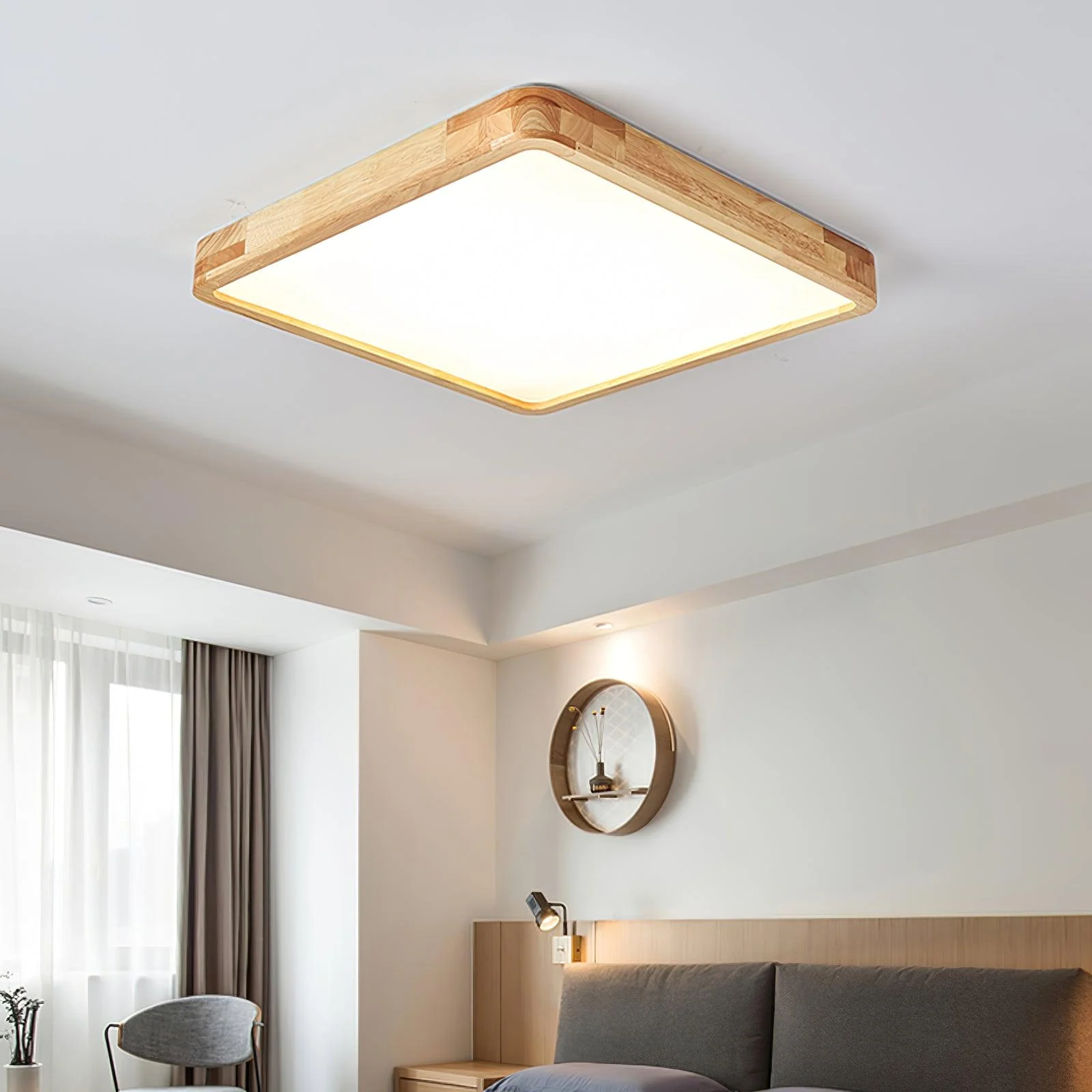 Lustra Ceiling Light Wooden Geometric LED - Image 12