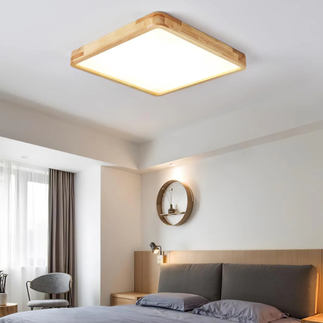 Lustra Ceiling Light Wooden Geometric LED - Image 23
