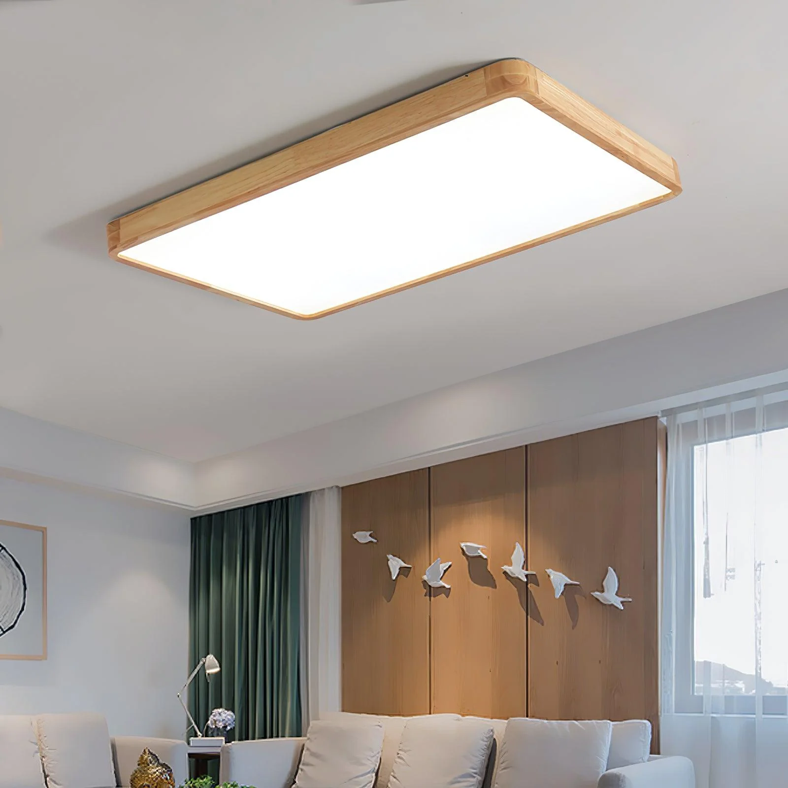 Lustra Ceiling Light Wooden Geometric LED - Image 28