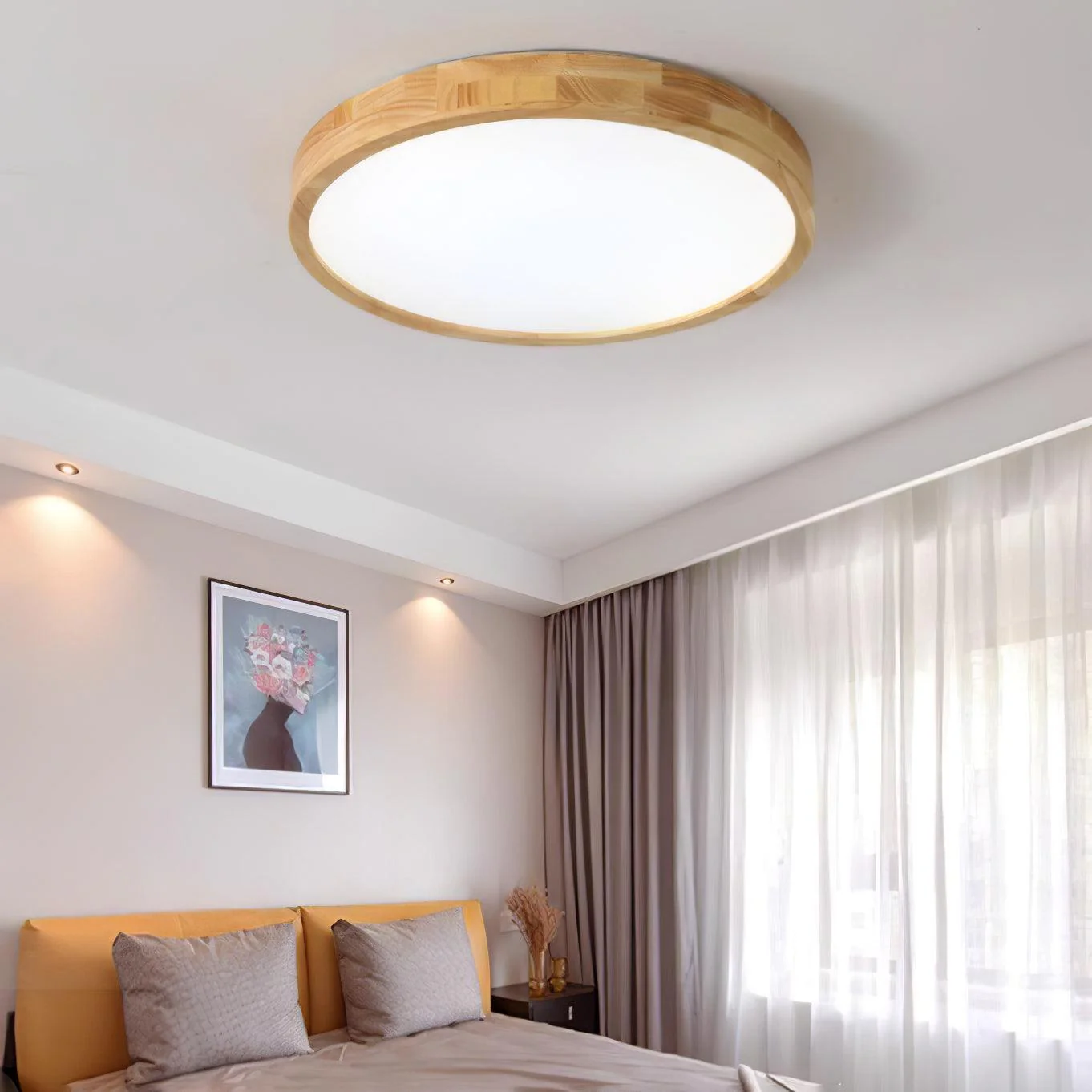 Lustra Ceiling Light Wooden Geometric LED - Image 40