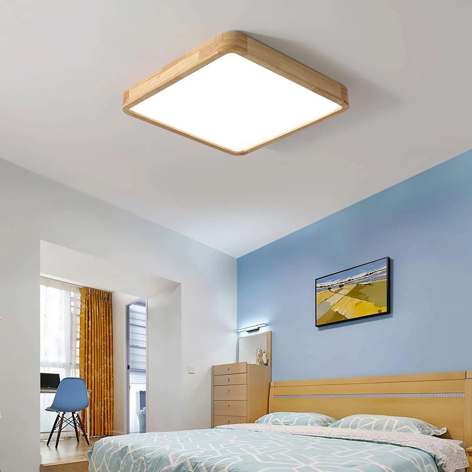 Lustra Ceiling Light Wooden Geometric LED - Image 45