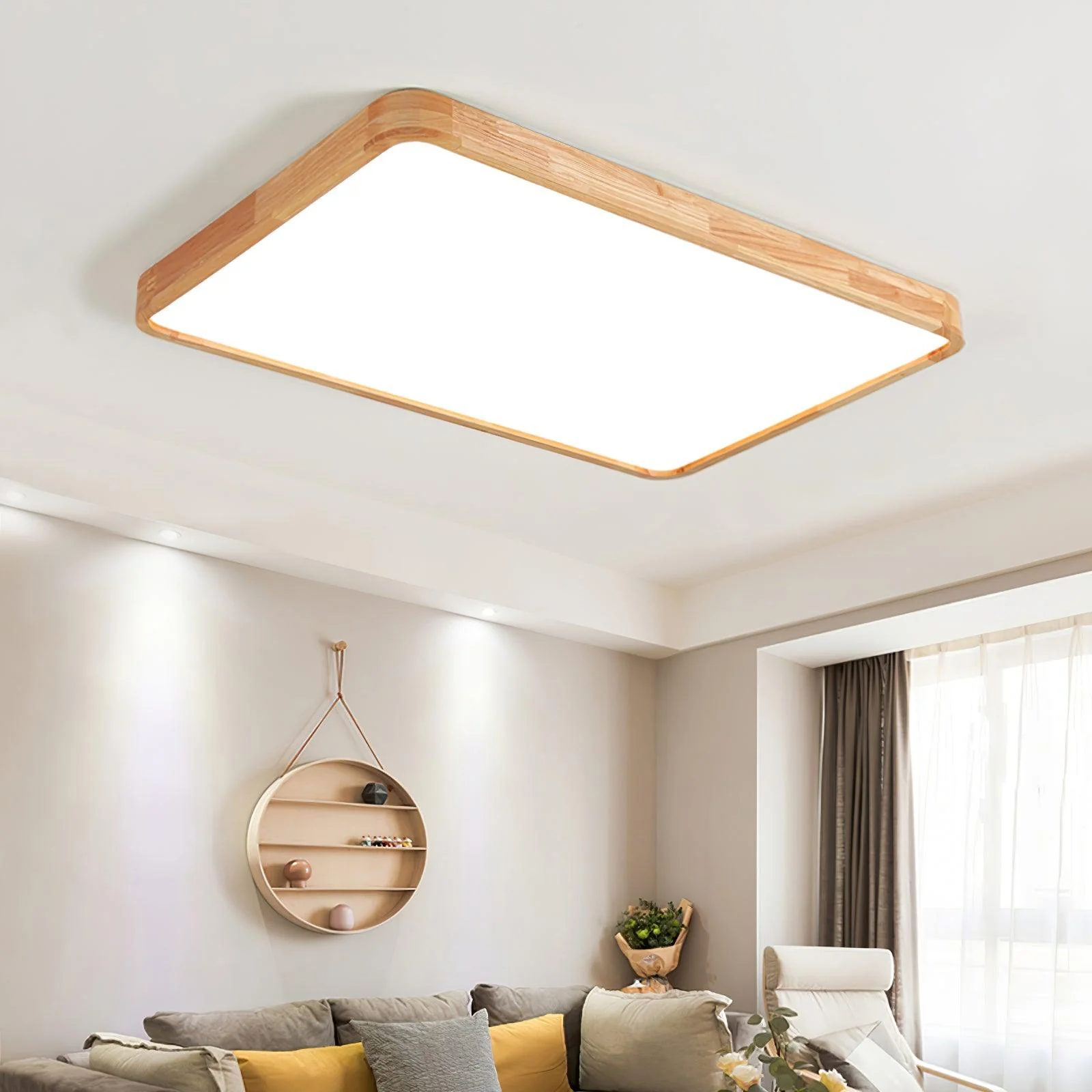 Lustra Ceiling Light Wooden Geometric LED - Image 5