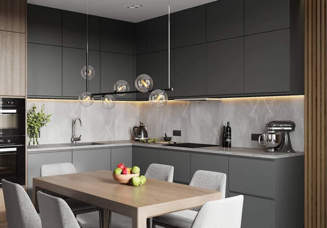 Lustra Chandelier Glass with Black Steel Linear - Image 15