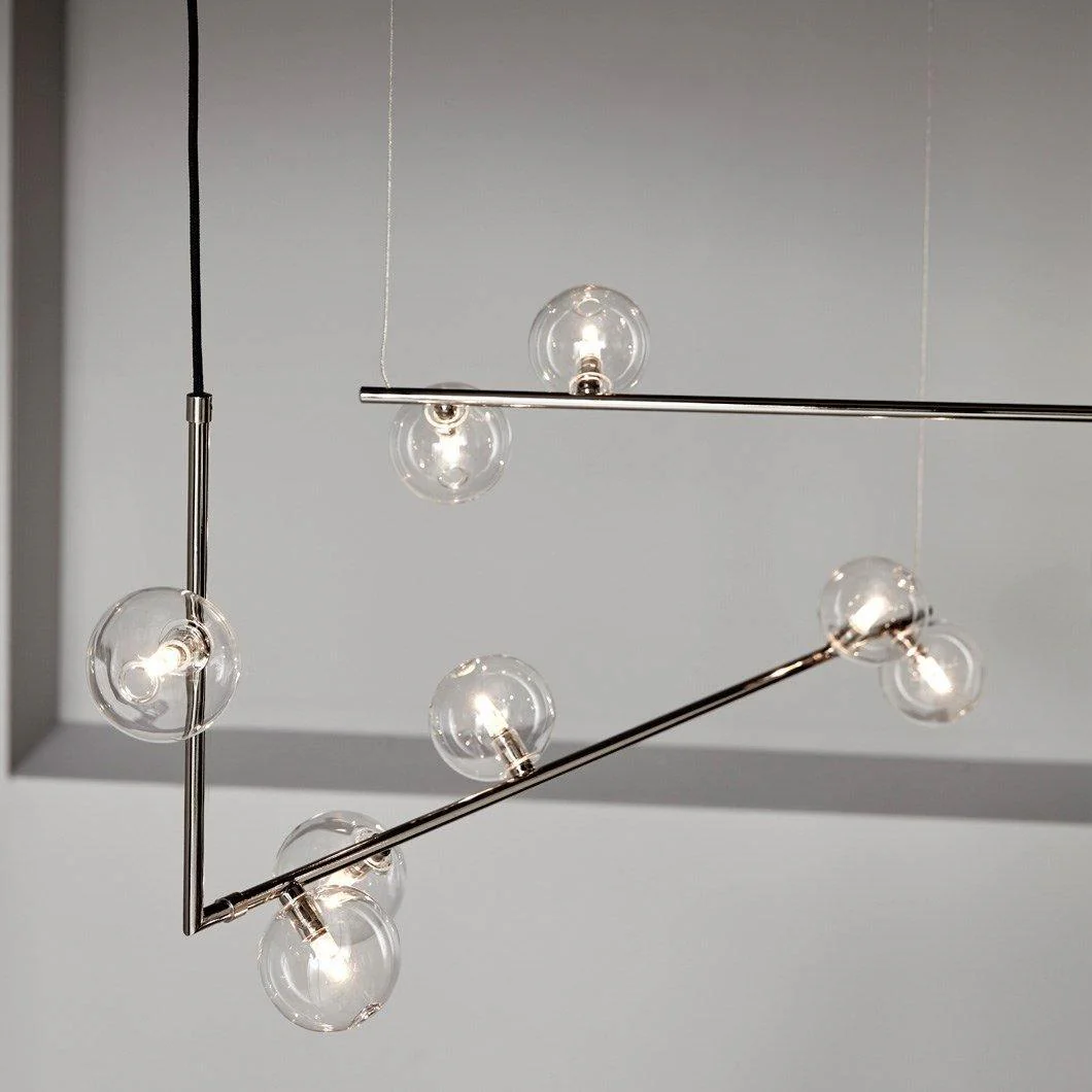 Lustra Chandelier Glass with Black Steel Linear - Image 22
