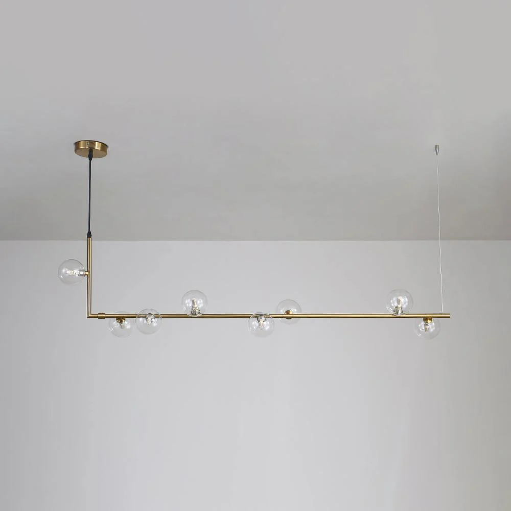 Lustra Chandelier Glass with Black Steel Linear - Image 25