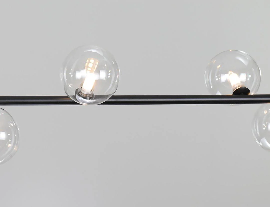 Lustra Chandelier Glass with Black Steel Linear - Image 27