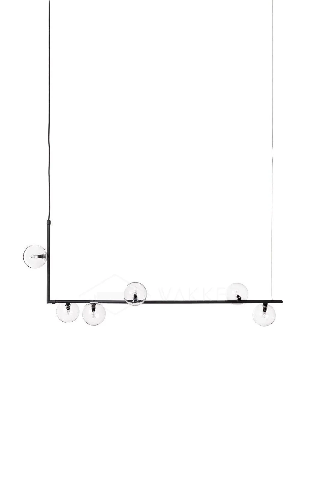 Lustra Chandelier Glass with Black Steel Linear - Image 42