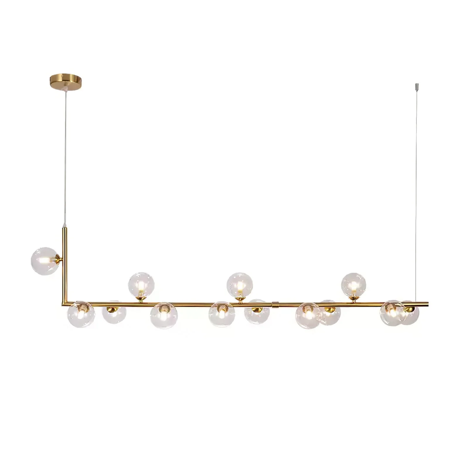 Lustra Chandelier Glass with Black Steel Linear - Image 47