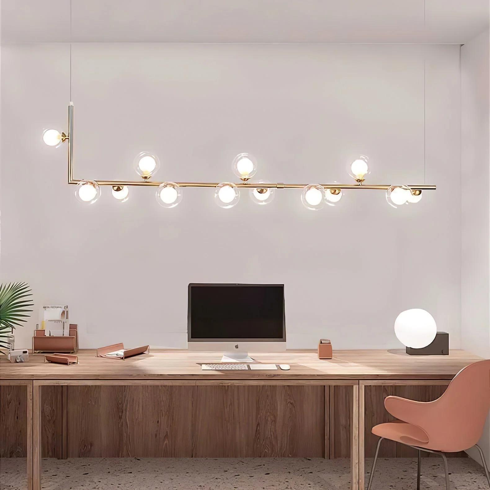 Lustra Chandelier Glass with Black Steel Linear - Image 57