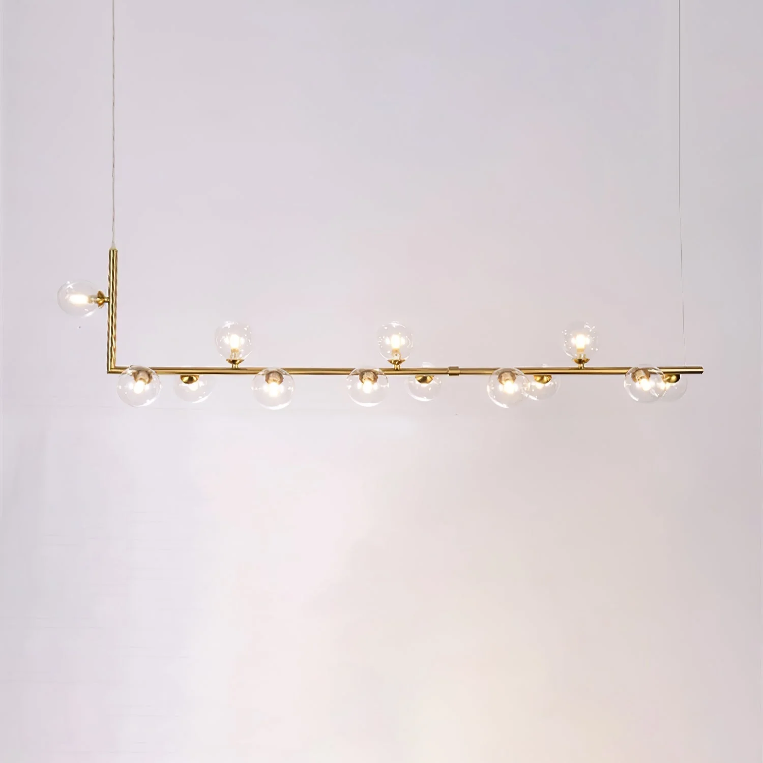 Lustra Chandelier Glass with Black Steel Linear - Image 62