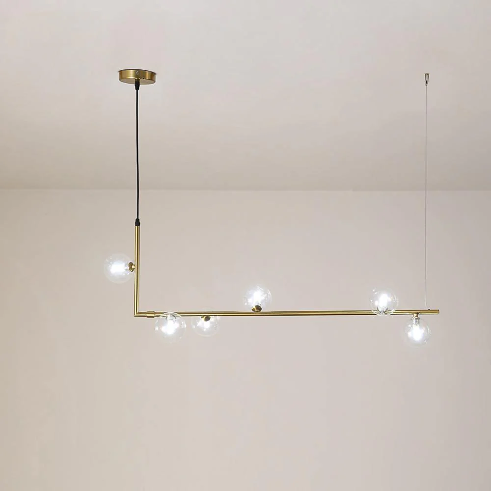 Lustra Chandelier Glass with Black Steel Linear - Image 69