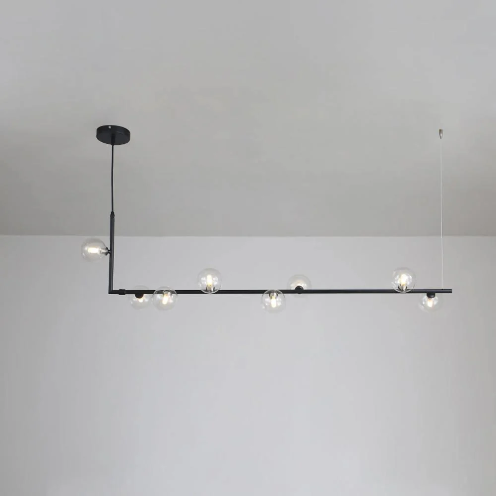 Lustra Chandelier Glass with Black Steel Linear - Image 70