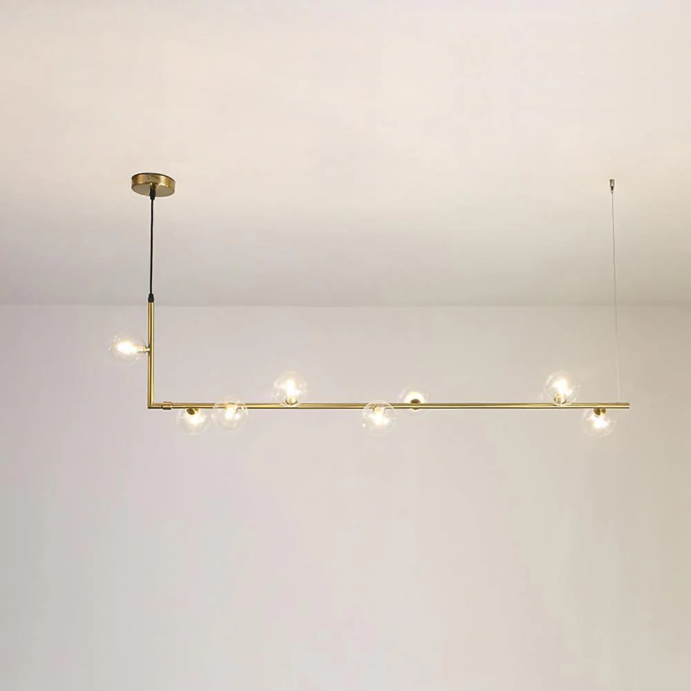 Lustra Chandelier Glass with Black Steel Linear - Image 71