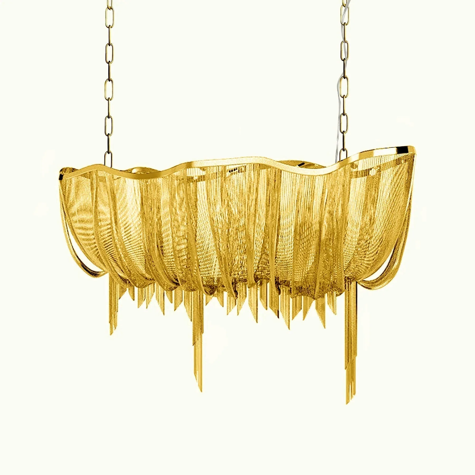 Lustra Chandelier Aluminum Chains Shimmering Nickel - Image 17