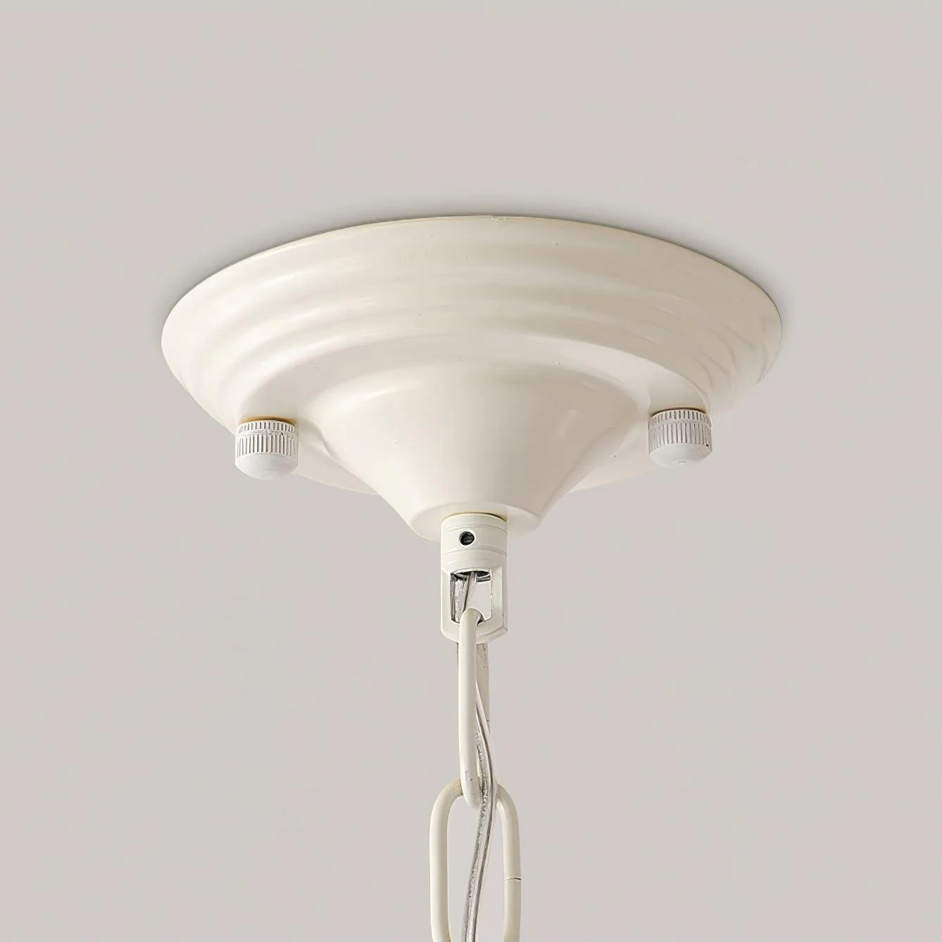 Lustra Chandelier Bell Shade Curved Arm White Floral Elegant - Image 36