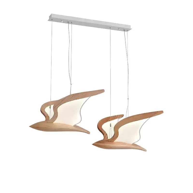 Lustra Chandelier Bird Form Wood Sculptural - Image 12