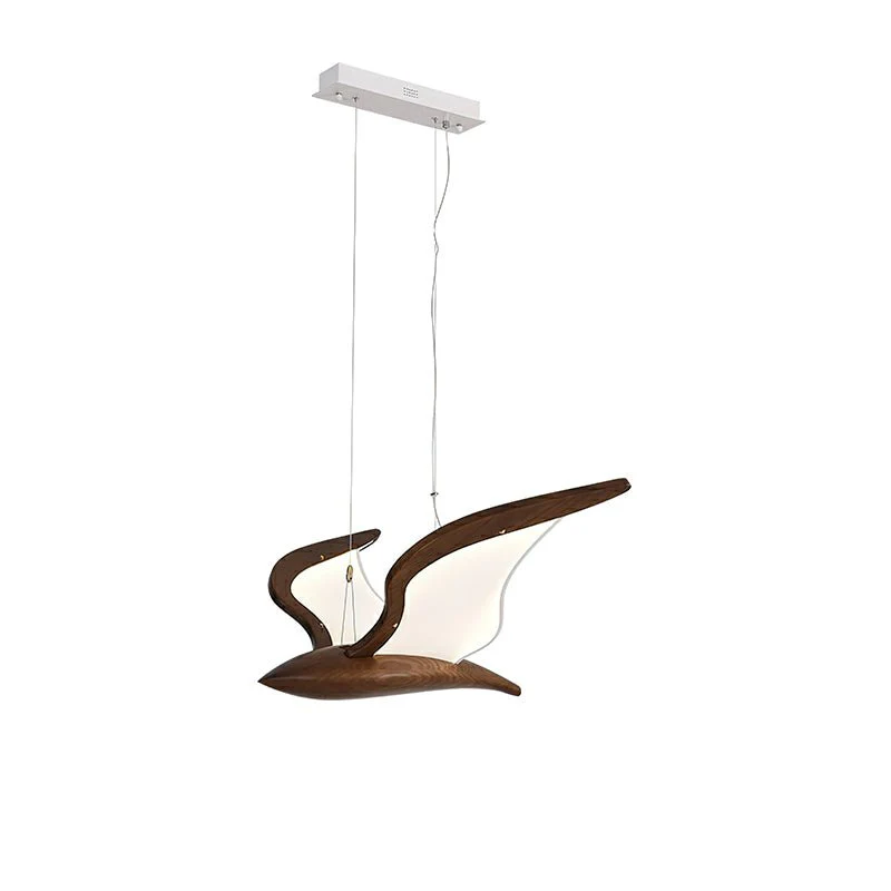 Lustra Chandelier Bird Form Wood Sculptural - Image 21