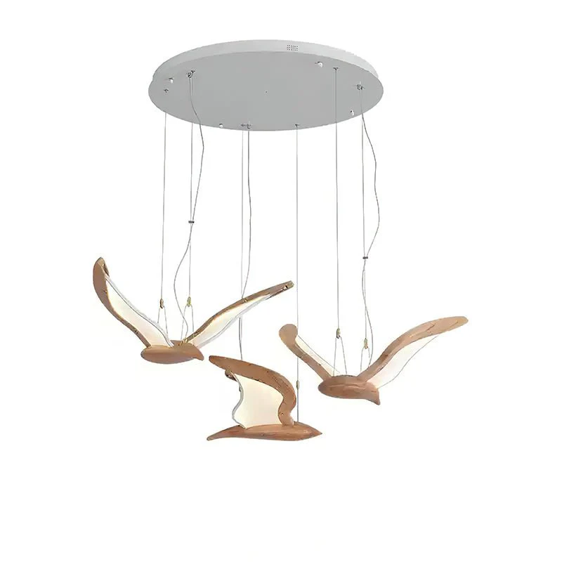 Lustra Chandelier Bird Form Wood Sculptural - Image 31