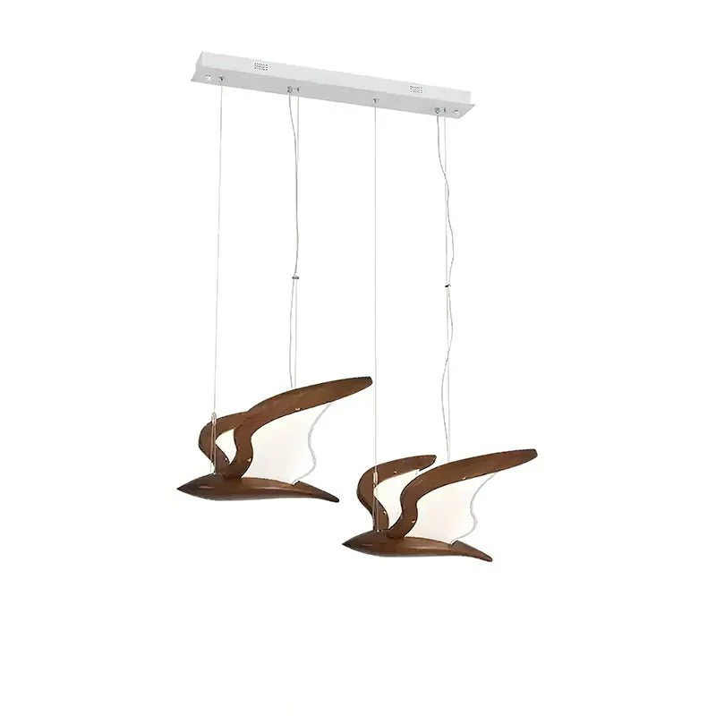 Lustra Chandelier Bird Form Wood Sculptural - Image 32