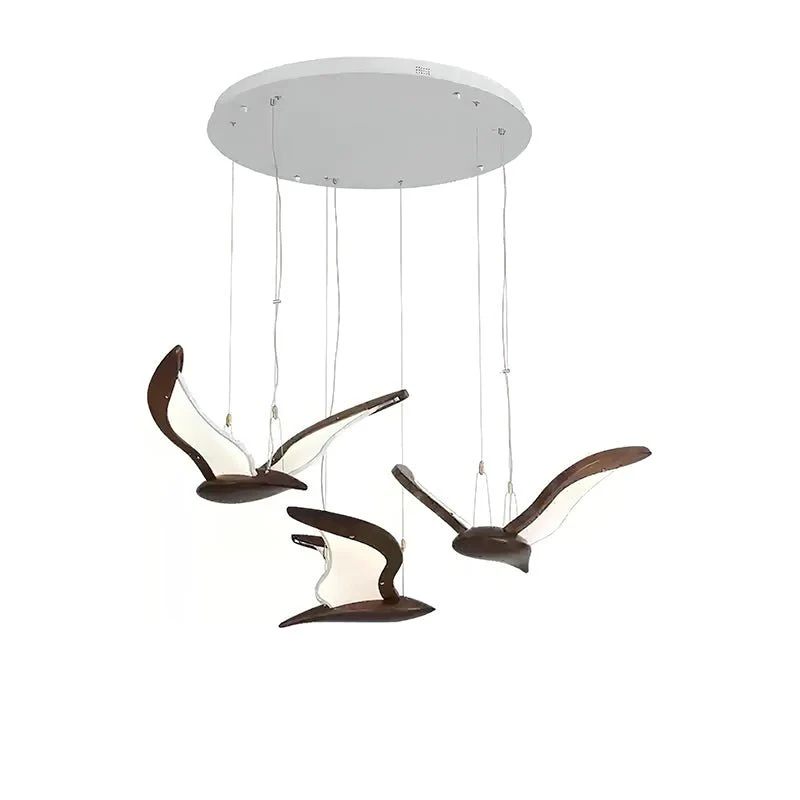 Lustra Chandelier Bird Form Wood Sculptural - Image 34