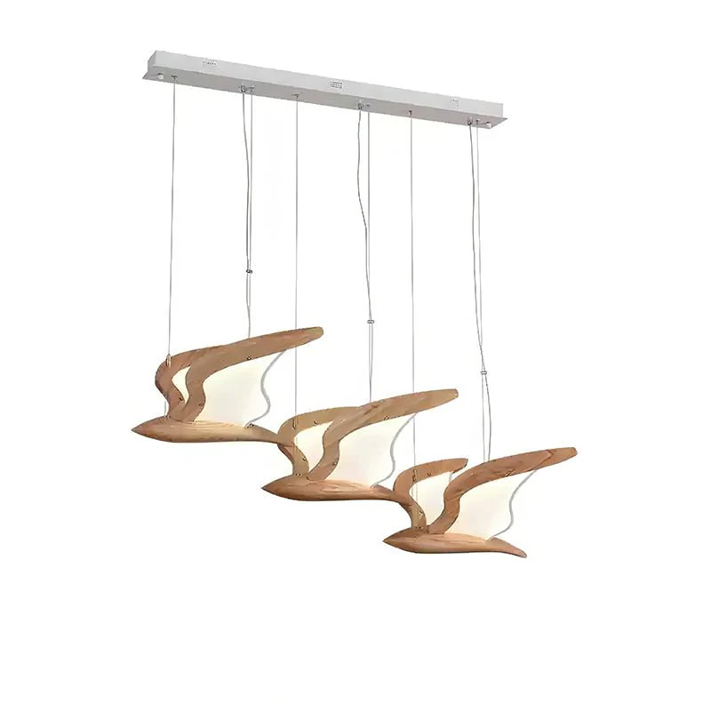 Lustra Chandelier Bird Form Wood Sculptural - Image 35