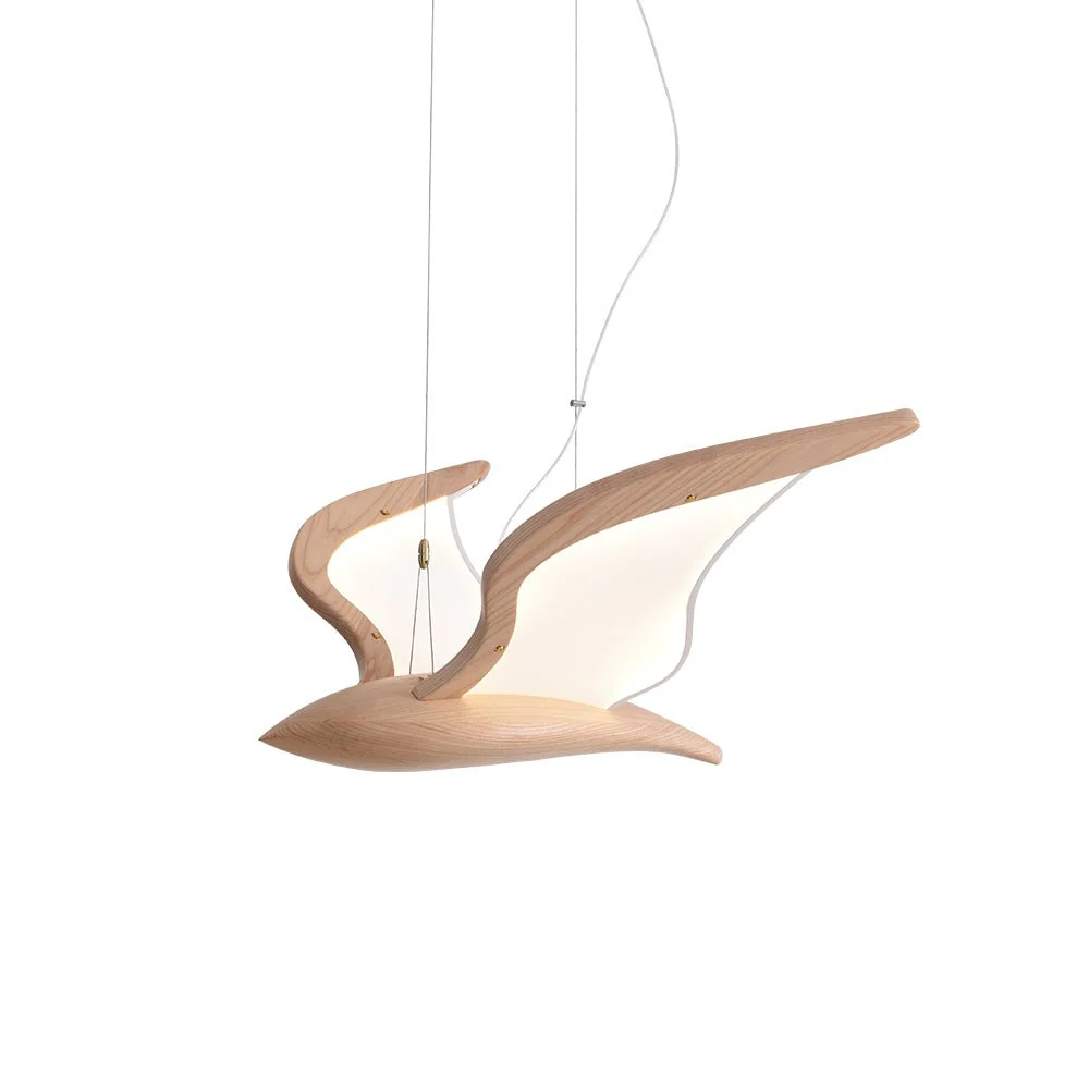 Lustra Chandelier Bird Form Wood Sculptural - Image 37